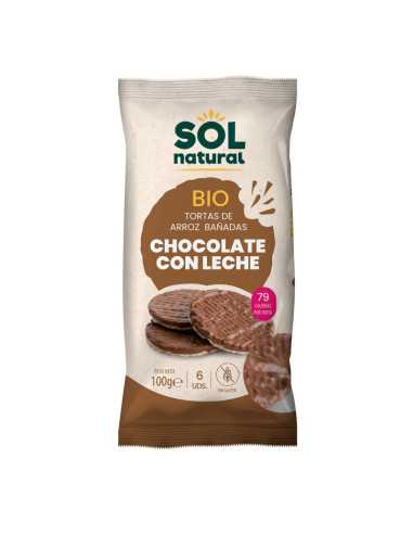 Tortitas de arroz chocolate con leche s/g bio 100g Sol Natural